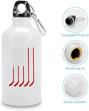 וינטג 'דגל אמריקאי הוקי ספורט בקבוקי מים ואקום אלומיניום מבודד לשימוש חוזר עם ספל מכסים לקמפינג אופניים