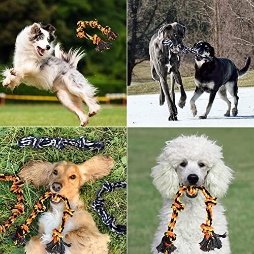 צעצוע של חבל כלבים לעיסות אגרסיביות משיכה בלתי ניתנת להריסה של צעצועי כלבים מלחמה לגזע גדול, jpnqpety