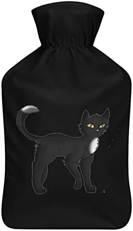 לוחם החתול השחור בקבוק מים חמים עם כיסוי גומי חמוד שקית מים חמים בקבוק מים חמים לספה מיטה