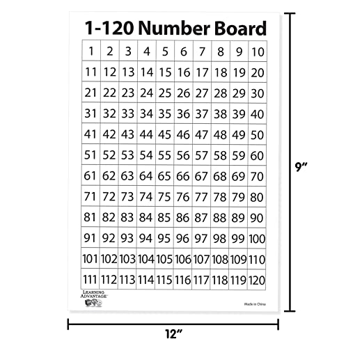 למידה יתרון יבש למחוק לוחות-מספרים 1-120-סט של 10-מספר תרשים לילדים-ללמד מוקדם אוריינות חשבונית-ידיים