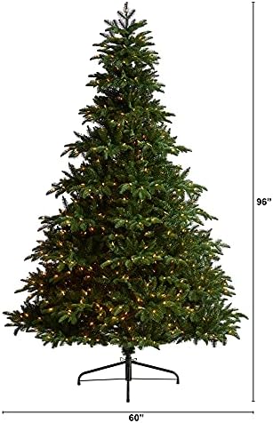 8ft. עץ חג המולד המלאכותי של קרוליינה דרום קרוליינה עם 700 אורות חמים לבנים ו 3412 ענפים הניתנים