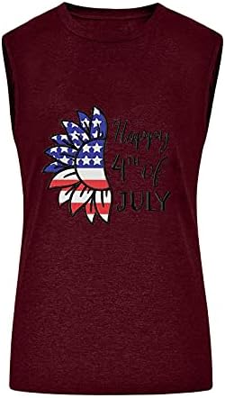 גופיות טנקים של נשים, יום עצמאות, יום עצמאות אפוד מודפס חולצת טשט