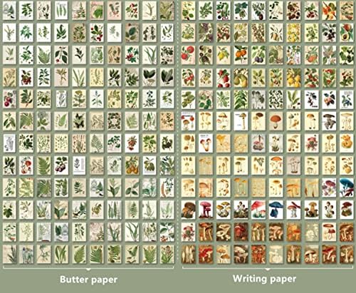 450 גיליונות וינטג 'נושא צמח נייר ספר נייר מיני נייר דקורטיבי עתיק לראשרים מכתב יומן נסיעות אוסף