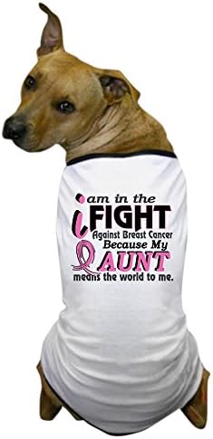 Cafepress in Fight כי חולצת טריקו של כלב סרטן השד שלי, בגדי לחיות מחמד, תלבושת כלבים מצחיקה