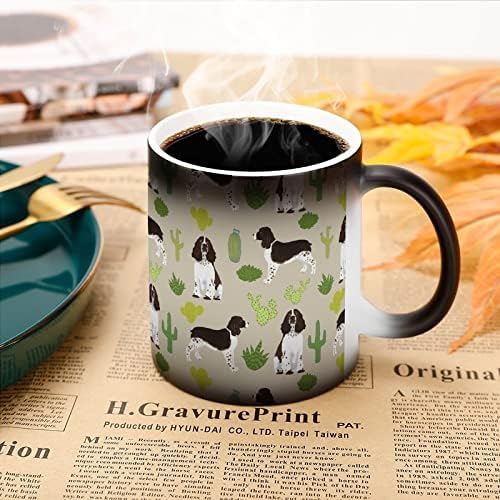 אנגלית ספרינגר ספנייל כלב חום שינוי ספל קסם קפה כוס קרמיקה תה כוס אישית מתנה עבור משרד בית נשים