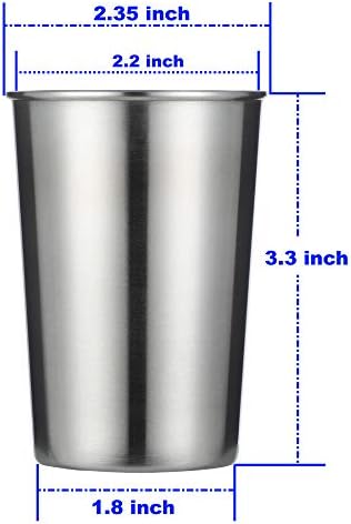 הידורן 6 אונקיה נירוסטה כוסות 6 חבילה מתכת מחוסמת לגיבוב ליטר שתיית כוסות