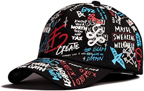 מעצבת פליפר גרפיטי כובע בייסבול כותנה כותנה לגברים נשים, כובע kpop w/עקומה שולי, מתכווננת