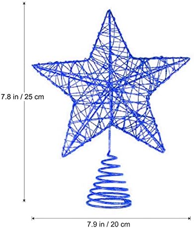 כוכב טופר עץ Utavuchristmas, קישוטי קישוט עץ חג המולד נוצץ כחול 8 אינץ '