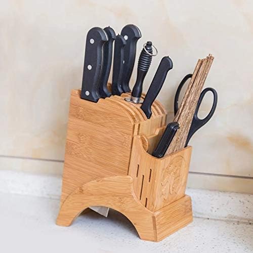 הוקאי עץ מטבח סכין מחזיק סיני סגנון תכליתי אחסון כלים סכין אחסון מתלה בלוק אנכי סטנד אבזרים