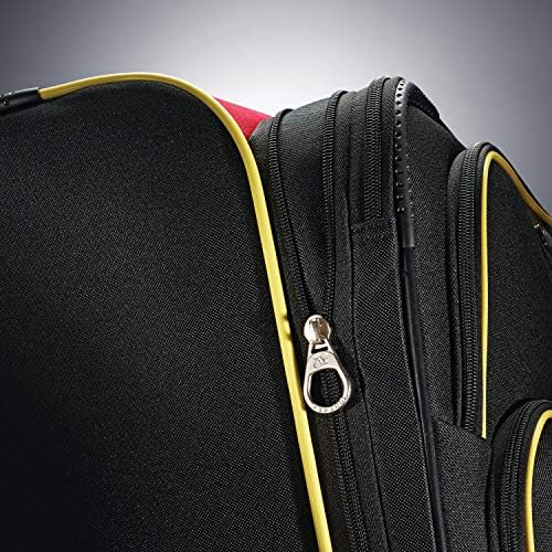 אמריקאי טוריסטר דיסני סופטסייד מזוודות עם ספינר גלגלים, אדום, שחור, 2-חתיכה להגדיר