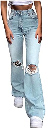מכנסי ג'ינס נשים נמתחות ג'ינס מזדמן של נשים וינטג 'ג'ינס רגל רחבה ג'ינס ג'ינס ג'ינס ג'ינס