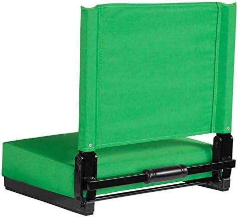 מושבי נוחות ליציע רהיטי פלאש על ידי פלאש - כיסא אצטדיון ירוק בהיר - 500 ליברות. כיסא מתקפל מדורג-ידית