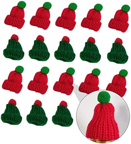 נוליטוי 20 יחידות מיני כפית סרוג כובע סנטה כובעי סנטה מיניאטוריים