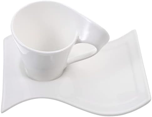 Bestonzon Wave בצורת חרסינה צלוחיות לבנות יום הולדת ספל יום הולדת כוס צורה חלב לאטה קפה כוסות תה ML