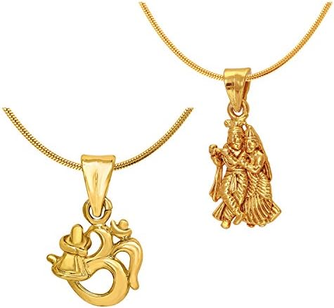 משולב מצופה זהב של שני תליוני ראדה-קרישנה ושיווה לשני המינים על ידי אספנות הודית