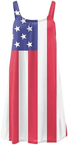 שמלה מזדמן עם כיסים יום עצמאות לנשים בתוספת גודל אופנה אמריקאי 4 של יולי חמוד שמלות לקיץ