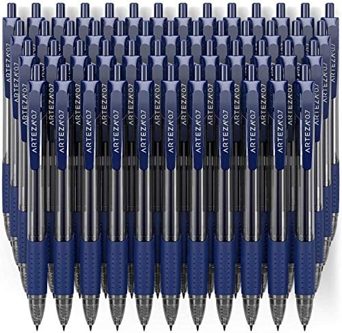 עטים של ארטזה ג'ל סט של 50 יומן כחול ומנוקד סט חבילה 6x8 אינץ 'של 2, ציוד משרדי לבית ספר, משרד או בית