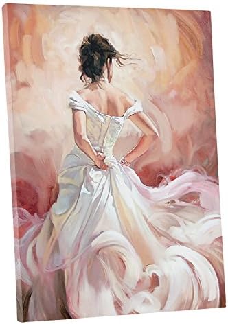 ניו ארט (סדרת ריקודי בלט רקדנית חצאית לבנה). מודרני מופשט שמן ציור רבייה. ז ' יקלה הדפסי בד קיר אמנות לעיצוב