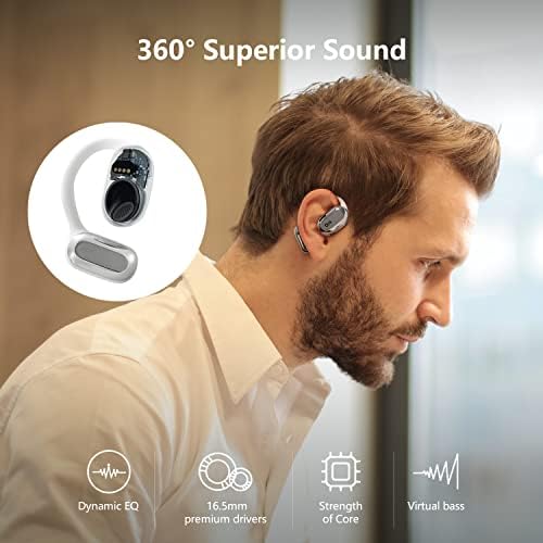 Oladance אוזניות באוזן פתוחה Bluetooth 5.2 אוזניות אלחוטיות לאנדרואיד ואייפון, אוזניות אוזניים