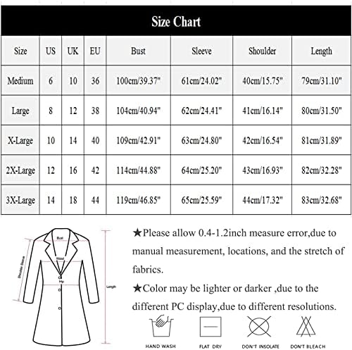 קוקוארה נשים אופנה מעיל משובץ מעילי מעילים כפתור שרוול ארוך מזדמן כיסים מעיל אובר קלאסי פתוח קדמי ז'קט קדמי