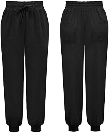 מכנסי הרמון של הנשים של הנשים מכנסי טרנינג רופפים מכנסי טרקלין נוח נוח מכנסיים מזדמנים של מכנסיים