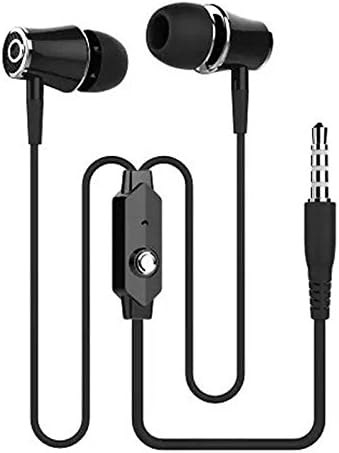 טלפוני אוזניים של Accessonico Courded Thone עם ניצני אוזניים קווית של שקע, אוזניות 3.5 ממ ואוזניות