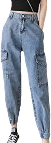 Maiyifu-GJ לנשים ג'ינס מטען גבוה למותניים וינטג