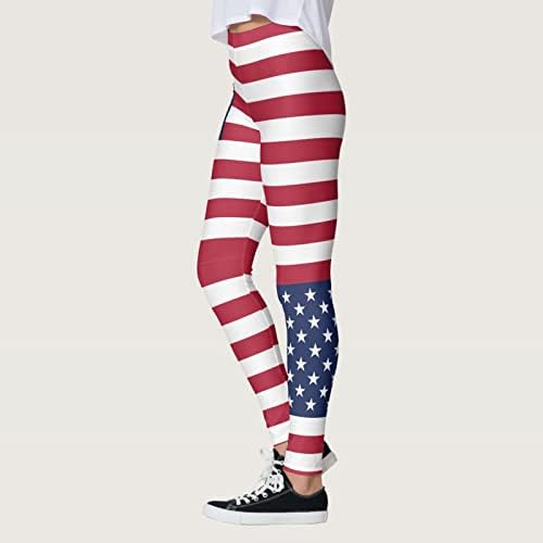 דגל אמריקאי 4 ביולי חותלות נשים מותניים גבוהות מותניים ארהב כוכב יוגה מכנסי יוגה אימון ספורטיבי ספורט יוגה