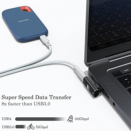 AUVIPAL 140W מגנטי 90 מעלות זווית ימנית מתאם U USB C עם 3 טפים מחברים מגנטיים טיפים לראשי MacBook, מתג, מחברת,
