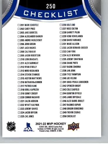 2021-22 סיפון עליון MVP כחול 250 טרבור זגרס CL RC כרטיס טירון אנהיים ברווזים רשמי כרטיס הוקי NHL