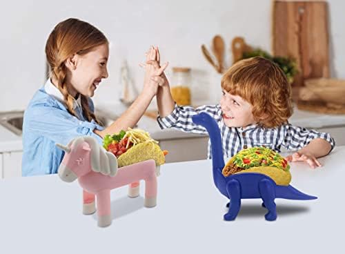 צרור מחזיק טאקו חד קרן עם מחזיק טאקו דינוזאור כחול לילדים
