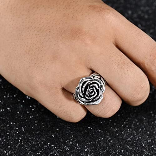 טבעת רוז רטרו גראנג 'י 2 קראט טבעת פרח וינטג' לנשים גברים