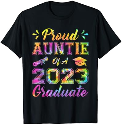 דודה גאה של כיתה של שנת 2023 חולצת טריקו בוגרת של עניבה בוגרת