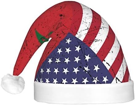 מרוקו מרוקאי אמריקאי דגל חג המולד כובע גברים של נשים כובע יוניסקס חג כובע למסיבת חג המולד כובעים