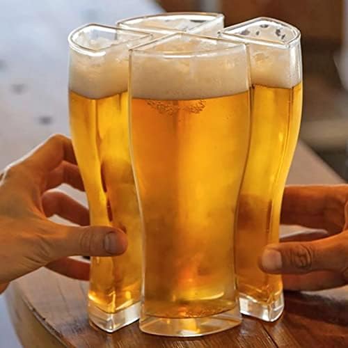 Dsfeoigy כוסות בירה כוס ספל נפרדת 4 חלק קיבולת גדולה כוס ספל בירה עבה כוס זכוכית למסיבת בר במועדון