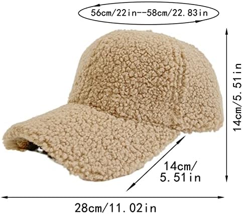 כובע בייסבול צמר כבש חורף חורף לגברים נשים טדי פליס כובעי ספורט