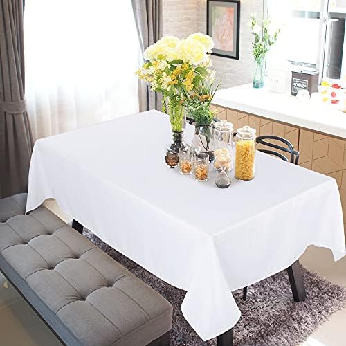מלבן מלבן מלבן UXCEL - ומטלי שולחן לבנים של שלג רחיץ, מגן כיסוי שולחן אוכל למסיבות לחופשה חיצונית