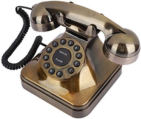 WX-3011 וינטג 'טלפון עתיק ברונזה, כפתור חיוג טלפון קווי, שיחה שולחן עבודה משרד בית טלפון קווי, חנות מספר