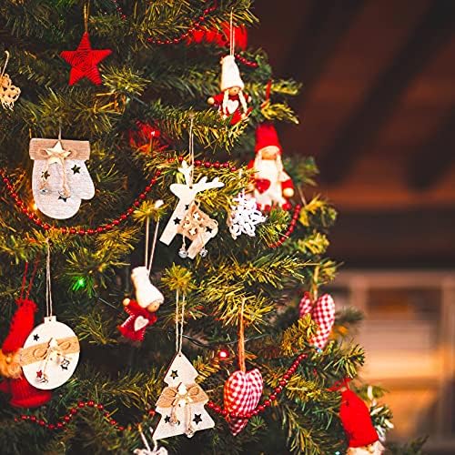 12 יח 'קישוטי עץ כפרי חג מולד קישוטי איילים קישוטי עץ כוכב עץ טבעי עץ חג המולד קישוט חווה מגוונים קישוטי