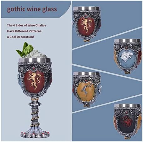 גביע יין מימי הביניים, כוס שתייה מפלדת אל חלד בגודל 7 אינץ', גביע ספל מימי הביניים, עיצוב יצירתי 3 ד', רטרו