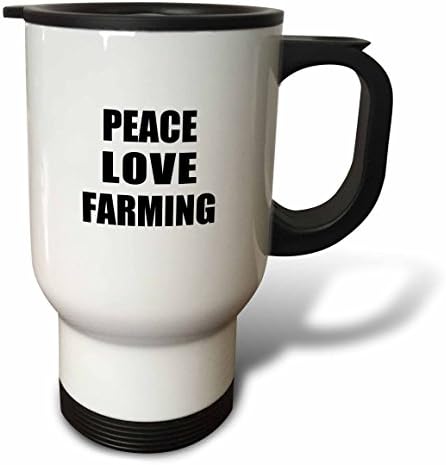 3 דרוז שלום אהבה וחקלאות דברים שגורמים לי ספל נסיעות מתנה של חקלאי מאושר, 14 אונקיה, נירוסטה