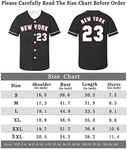Tifiya ניו יורק 99/23 מודפסים בייסבול ג'רזי ניו יורק חולצות קבוצת בייסבול לגברים/נשים/צעירים