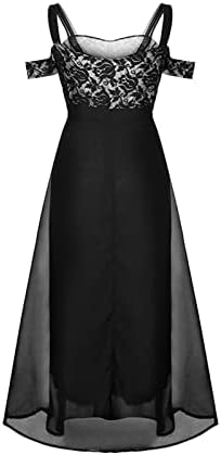 AMXYFBK פלוס פלוס גודל כתף קר תחרה פרחונית שמלות קוקטייל תחרה בהירות ארוכת אור אחיקה שמלות מקסי לנשים 2023