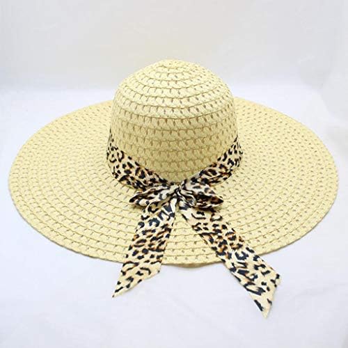 קש כובעי נשים רחב שולי שמש כובע נשים תקליטונים הדפס מנומר קש כובע קיץ חוף כובעי בייסבול כובעים