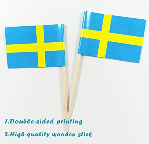 דגל קיסם שוודי שוודיה שוודית מיני דגלים קטנים עוגים קטנים