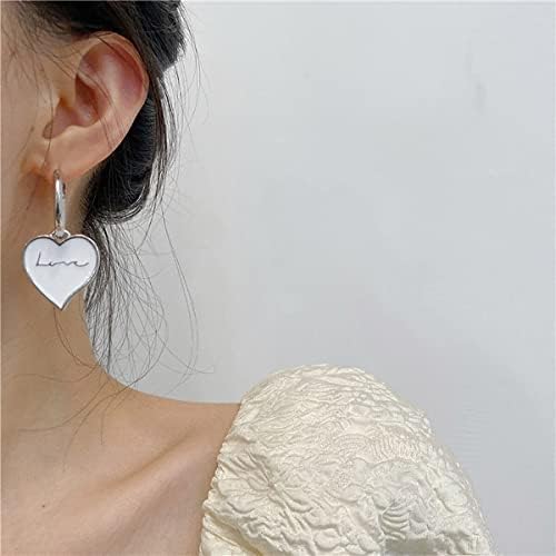 זבורו מרובה טרנדי אמייל קריסטל מתכת זרוק עגילי אופנה בז ' לבן צבע עגול כיכר לב גיאומטרי עגיל-49644