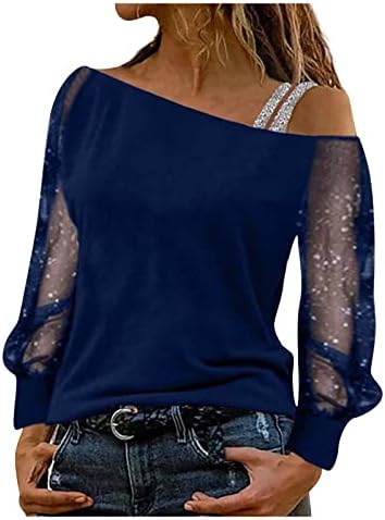 נשים של חולצות נשים של אופנה דיאגון צוואר, ארוך שרוול, אחד-קו צוואר סוודר טוניקת חולצות