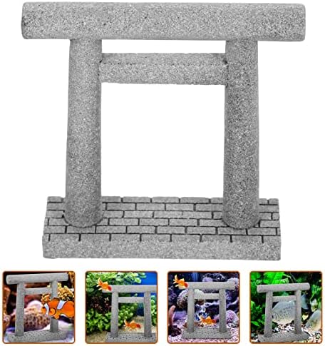 יפני שינטו טוריי שער מיניאטורי אקווריום טוריי קישוט עץ דגי טנק קישוט אבן טוריי שער גשר נוף קישוטי גן מיני