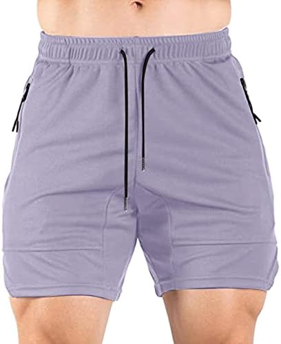 Zddo Mens Running מכנסיים קצרים, מכנסי אימון לגברים, מכנסיים קצרים של 2 ב -1 עם כיסי רוכסן, מכנסי