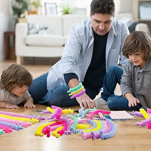 40 יח 'מיתרים נמתחים צעצועים, צעצועים חושיים צבעוניים לבנים, בנות, מבוגרים הקלה במתח, צעצועי אוטיזם אנטי